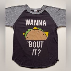 Junk Food “Wanna Taco ‘Bout It” Raglan Long-sleeve Black & Gray T-shirt